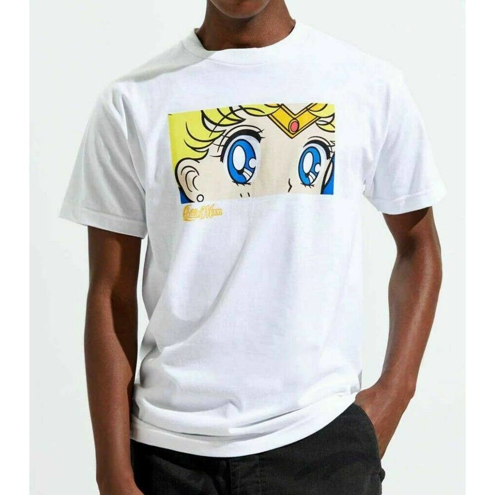 Sailor Moon Men's Officially Licensed Anime Her Eyes Graphic Tee T-Shirt - White